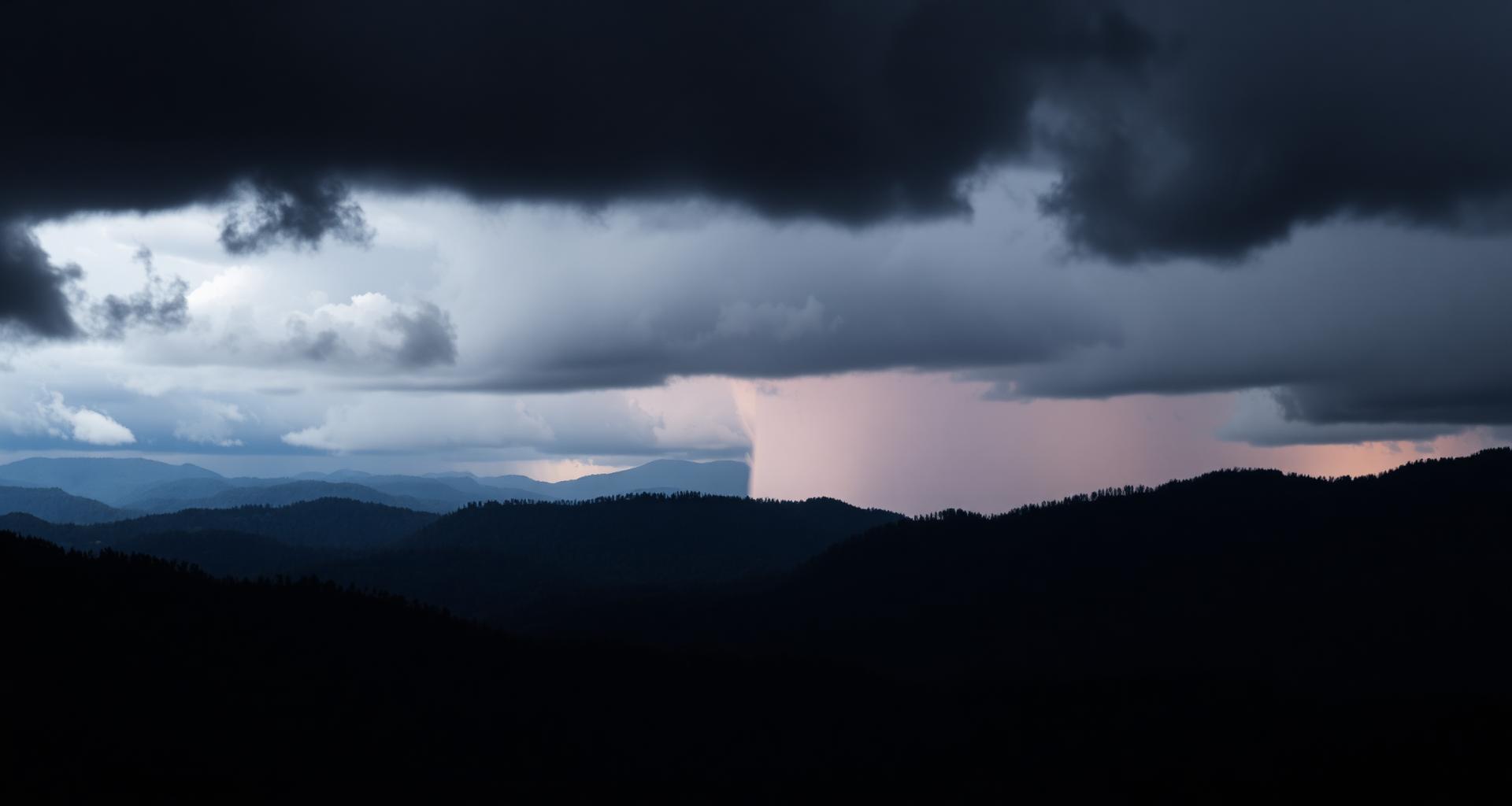Stormy mountain sky over Western North Carolina ridges